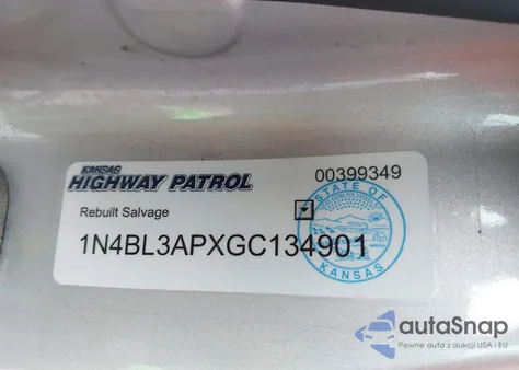 2016 Nissan Altima 3.5Sl/3.5 Sr z USA, uszkodzony, nr VIN 1N4BL3APXGC134901